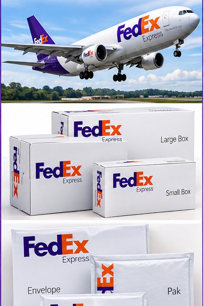 FedEx aircraft and packaging